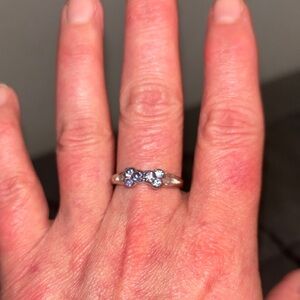 Elegant Silver and Blue Stone Ring